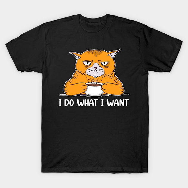 I do What I Want Funny Sarcastic Cat T-Shirt by cecatto1994